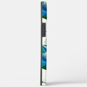 Groene zigzag of zingt op intens cyaan tot koninkl Case-Mate iPhone case (Achterkant / Rechts)