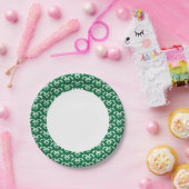 Groene zigzag papieren bordje (Feest)