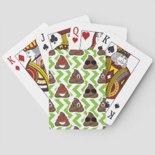 Groene ZigZag Poop Pattern Emojis Pokerkaarten