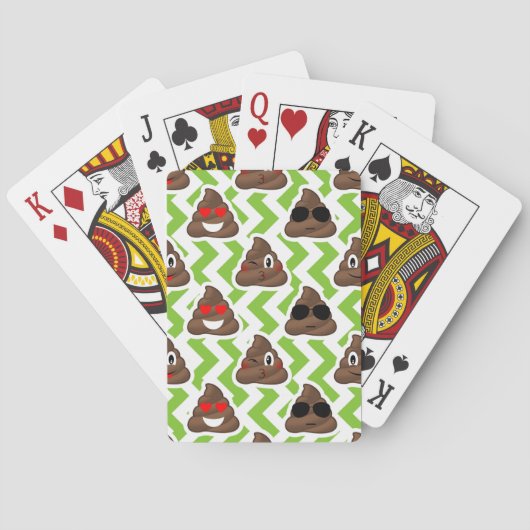 Groene ZigZag Poop Pattern Emojis Pokerkaarten (Achterkant)