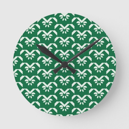 Groene zigzag ronde klok (Voorkant)