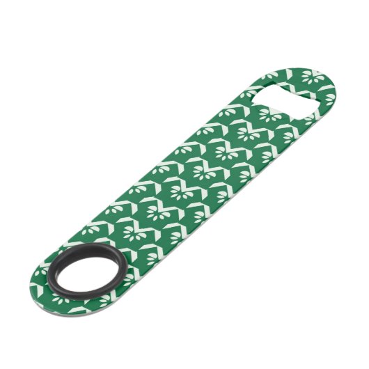 Groene zigzag speed flessenopener (Achterkant Gekanteld)