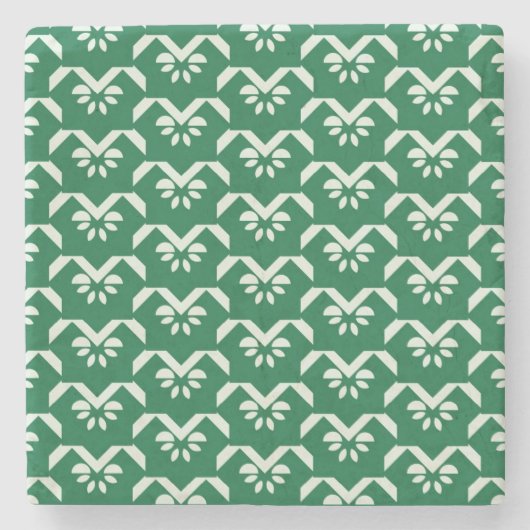 Groene zigzag stenen onderzetter (Voorkant)