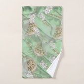 Groene Zijde en Ivory Champaign Pearls Bad Handdoek (Handdoek)