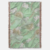 Groene Zijde en Ivory Champaign Pearls Deken (Voorkant Verticaal)