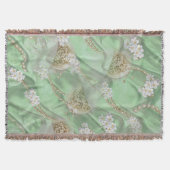 Groene Zijde en Ivory Champaign Pearls Deken (Voorkant)