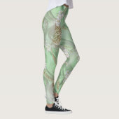 Groene Zijde en Ivory Champaign Pearls Leggings (Rechts)