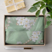 Groene Zijde en Ivory Champaign Pearls Tissuepapier (Geschenk)