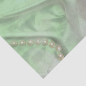 Groene Zijde en Ivory Champaign Pearls Tissuepapier (Detail)