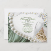 Groene Zijde en Ivory Pearls repetitief diner Kaart (Voorkant)