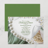 Groene Zijde en Ivory Pearls repetitief diner Kaart (Voorkant / Achterkant)