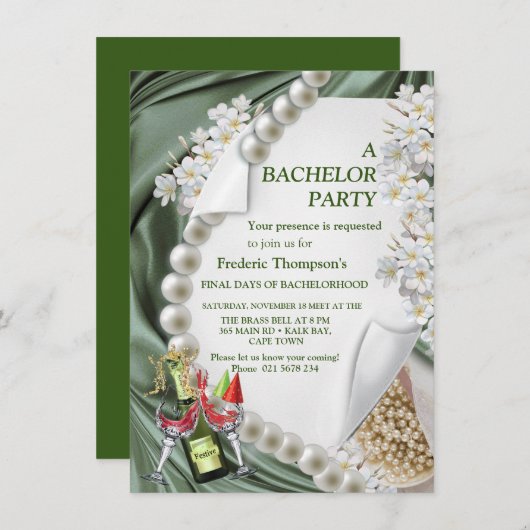 Groene Zijde & Ivoren Kralen Bachelorfeest (Voorkant / Achterkant)