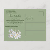 Groene Zijde & Voorraad sparen de Datum Aankondigingskaart (Achterkant)