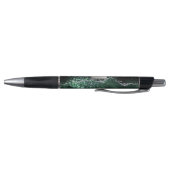 Groene Zilver Glitter Marmer Geode Monogram Pen (Bodem)