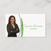 Groene Zilver Van Faux Glitter Professionele Foto Visitekaartje (Voorkant)