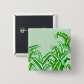 Groene zilverbietenbladeren vierkante button 5,1 cm (Voorkant /achterkant)