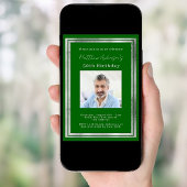 Groene zilveren foto verjaardag kaart