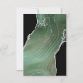 Groene zilveren glitter op zwart sparen de Datumka Save The Date (Achterkant)