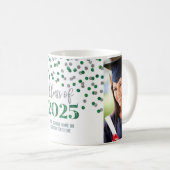 Groene Zilveren Klasse van 2025 Koffie Mok (Voorkant rechts)