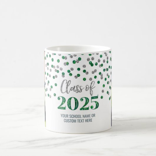 Groene Zilveren Klasse van 2025 Koffie Mok (Center)