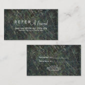 Groene & Zilveren Leger Camo Sparkle Salon Verwijz Aanbevelingskaartje (Voorkant / Achterkant)