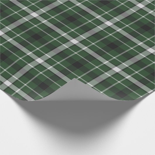 Groene zilveren plaid cadeaupapier (Hoek)