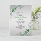 groene zilveren zwemmen op Silver Sweet 16 Kaart (Staand voorkant)