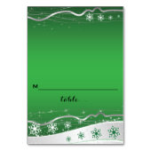 Groene, zilvergrijze sneeuwvlok trouwkaart kaart (Voorkant)