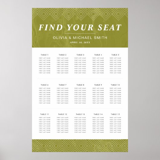 Groene Zitkaart van de Hues Chartreuse Poster (Voorkant)