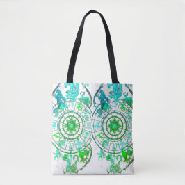 Groene Zodiac Astrologische Tekens op een Boodscha Tote Bag