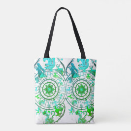 Groene Zodiac Astrologische Tekens op een Boodscha Tote Bag