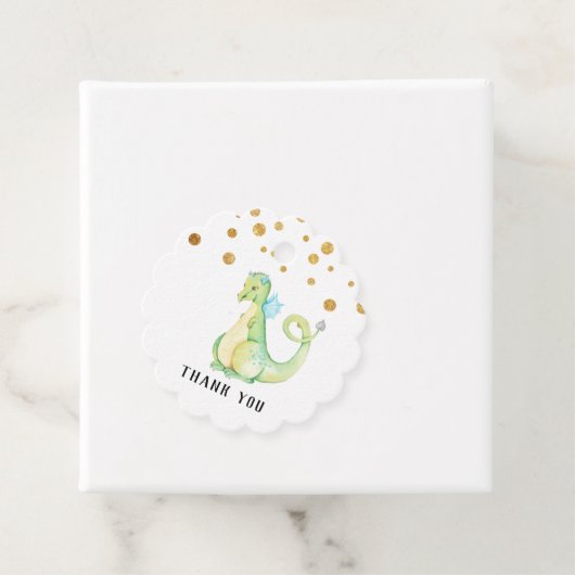 * Groene, zoete dragon Baby shower Kutje Dank je Bedankjes Labels (In situ)