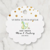 * Groene, zoete dragon Baby shower Kutje Dank je Bedankjes Labels (Achterkant)