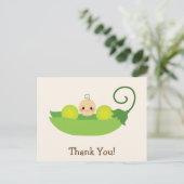 Groene zoete erwt Baby shower dank u Briefkaart (Staand voorkant)