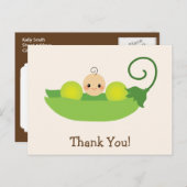 Groene zoete erwt Baby shower dank u Briefkaart (Voorkant / Achterkant)