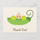 Groene zoete erwt Baby shower dank u Briefkaart (Voorkant)