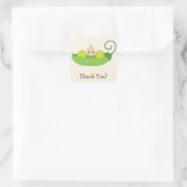 Groene zoete erwt Baby shower dank u Vierkante Sticker (Tas)
