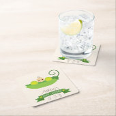 Groene zoete erwt Baby shower Kartonnen Onderzetters (Insitu)