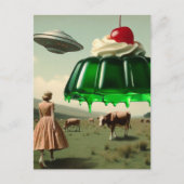 Groene zoete traktatie surrealistisch in de melkwe briefkaart (Voorkant)