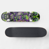 Groene Zombie Geleerde & Monster Horror Skateboard (Horizontaal)