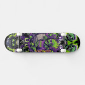Groene Zombie Geleerde & Monster Horror Skateboard (Horizontaal)