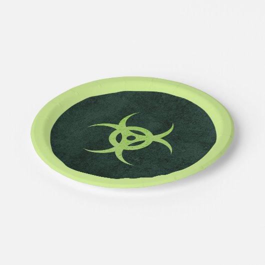 Groene Zombie Gevaar Papieren Bordje (Gekanteld)