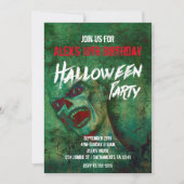 Groene Zombie Halloween-feestuitnodigingen Kaart (Voorkant)
