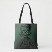 Groene Zombie Kind Halloween Verjaardagsfeest Tote Bag (Voorkant)