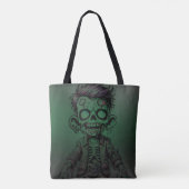 Groene Zombie Kind Halloween Verjaardagsfeest Tote Bag (Achterkant)