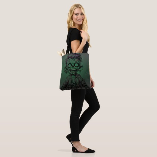 Groene Zombie Kind Halloween Verjaardagsfeest Tote Bag (Op model)