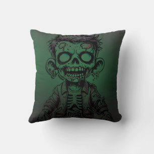 Groene Zombie Kind Halloween Verjaardagsfeestje Kussen