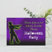 Groene Zombie op Paars Kaart (Staand voorkant)