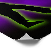 Groene Zombie op Paars Poster (Hoek)