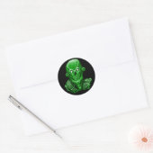 Groene Zombie Skull Head Sticker (Envelop)